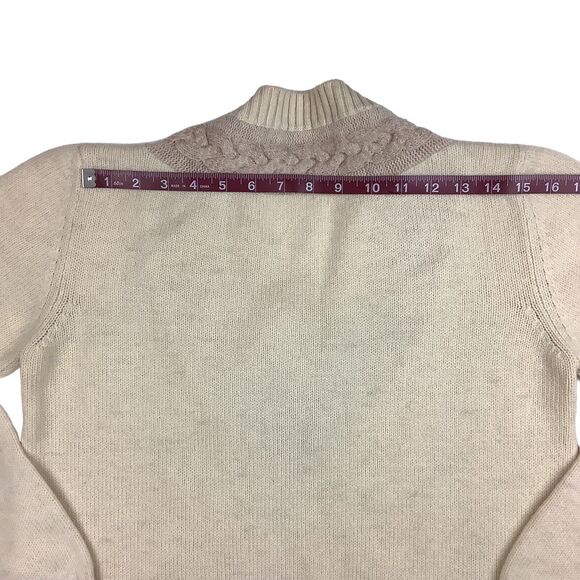 Neil Norman Collection Ivory Yellow Cream V-Neck Sweater Women's  M - L Wool - Picture 8 of 10